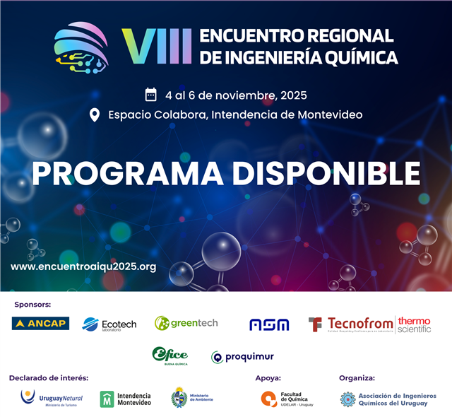 Programa disponible → VIII Encuentro Regional de Ingeniería Química